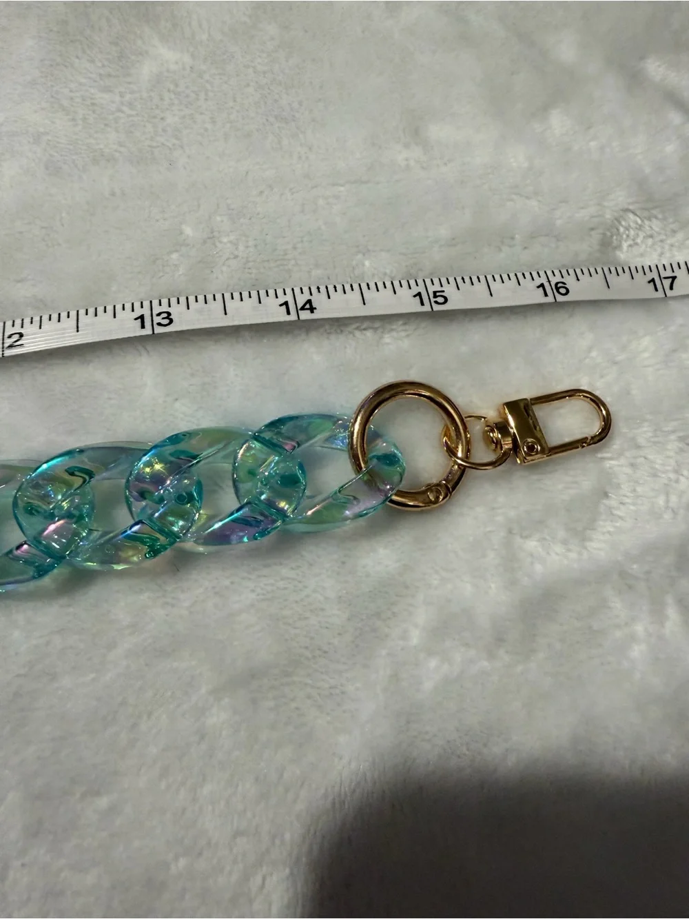 Iridescent Aqua Blue Purse/Bag Charm Chain
